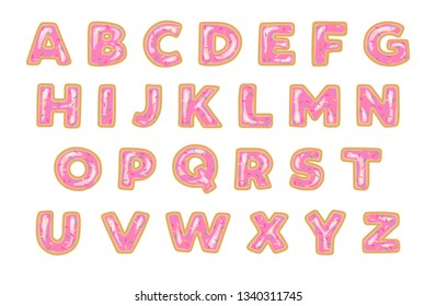 Donut vector typography with chocolate icing and colorful sprinkles