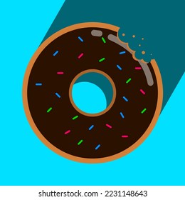 Donut vrctor. Doughnut with sprinkle and shadow