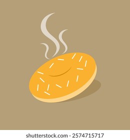 donut. warm donut. sweet food. culinary. vector illustration