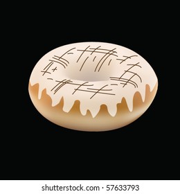 Donut with white glaze.