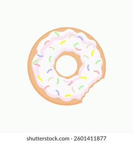 donut with white glaze isolate