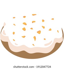 Donut mit weißem Eis und Grieben