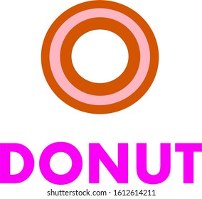 Donut and wording Donut vector on white background