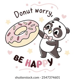 Donut Worry, Be Happy: Sweet Treat Fun Vector Design