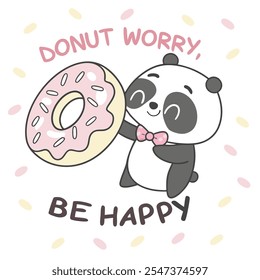 Donut Worry, Be Happy Vector Design