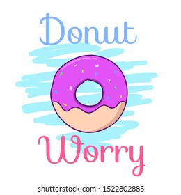 Donut Worry Hand Drawn Donut Vector Stock Vector (Royalty Free ...