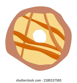 donut with yellow icing donut icon, vector illustration