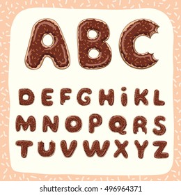 Donuts ABC with black chocolate