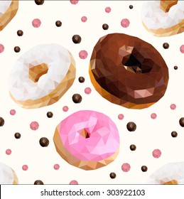 Donuts abstract polygon seamless background