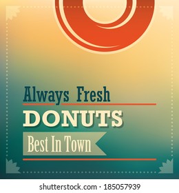 Donuts background in color. Vector illustration.