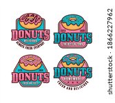 Donuts badge  vector design collection