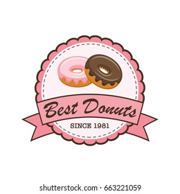 Donuts bakery logo, banner, label