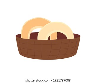 donuts en cesta desayuno icono de ilustración vectorial diseño aislado