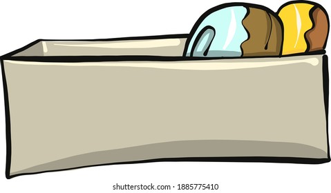 Donuts in the box ,illustration,vector on white background