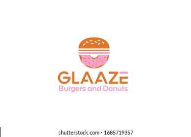 Donuts and burger logo vector template