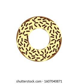 donuts cake vector illustration. Sweet sugar icing donuts. break time with white chocolate, strawberry and chocolate donuts top view. eps 10