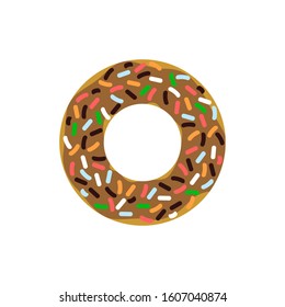 donuts cake vector illustration. Sweet sugar icing donuts. break time with white chocolate, strawberry and chocolate donuts top view. eps 10