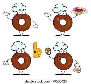 Donuts Cartoon Character-Vector Collection