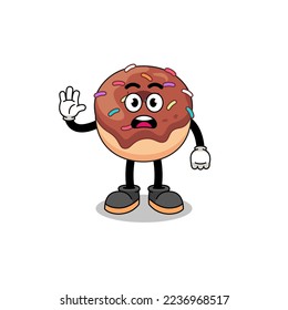 donuts cartoon illustration doing stop hand , character design