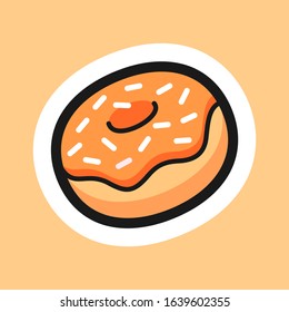 Donuts cartoon sticker design vector