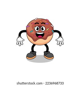 donuts cartoon with surprised gesture , character design
