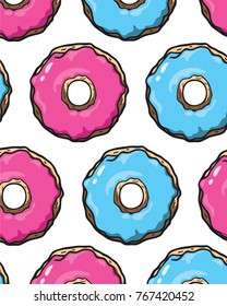 Donuts Cartoon Vector Wallpaper Background 1
