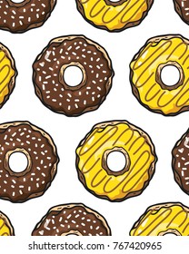 Donuts Cartoon Vector Wallpaper Background 4