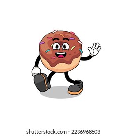 donuts cartoon walking , character design