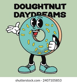 Donuts Character Design With Sloga Doughtnut day dreams