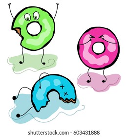 Donuts character, vector illustration