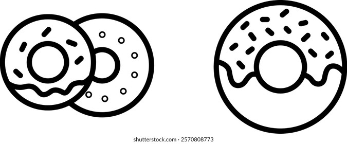 "Donuts Chocolate Icon Representing Sweet Treats, Desserts, and Indulgence for Bakery and Confectionery Lovers"