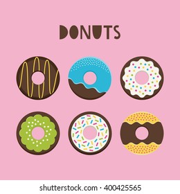 donuts collection. vector illustration