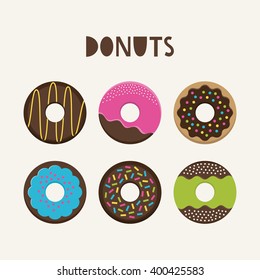 donuts collection. vector illustration