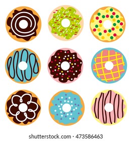 donuts collection. vector illustration
