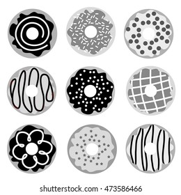 donuts collection. vector illustration