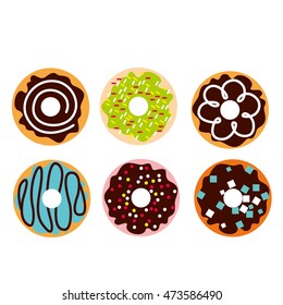 donuts collection. vector illustration