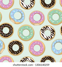 donuts color pattern food seamless vector