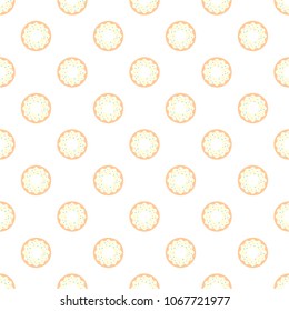 Donuts with colored glaze on pattern background. Donut pattern on white background