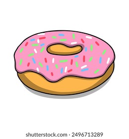 donuts with colorful cream and sprinkles