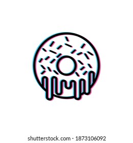 donuts con plantilla de ilustración de vector de sombra colorida