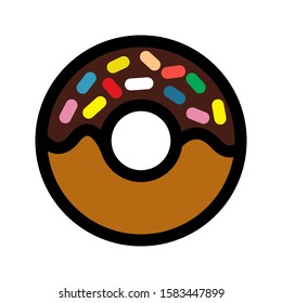 Donuts and colorful sprinkles Illustration Vector. icon Donuts on white background. vector illustration