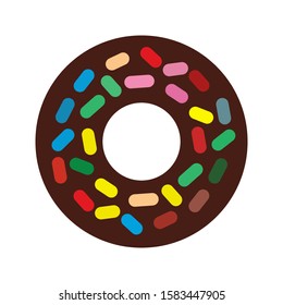 Donuts and colorful sprinkles Illustration Vector. icon Donuts on white background. vector illustration