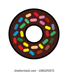 Donuts and colorful sprinkles Illustration Vector. icon Donuts on white background. vector illustration