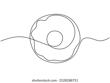 Donuts continuous line drawing. Food and drink concept. Vector illustration minimalist isolated on white background.