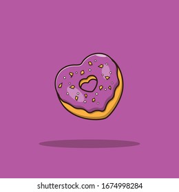 Donuts With Cream and Colorized Sparkle with Chocolate Jam