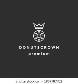 donuts crown icon logo design on black background