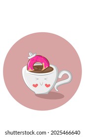 The donuts are crushed into the chocolate cup