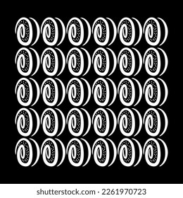 Donuts decorative panel. Buns texture background. Decor element, texture for fabric, interior or print on paper.