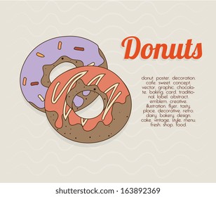 donuts design over  beige background vector illustration 
