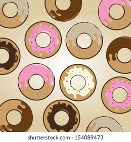 donuts design over brown background vector illustration 